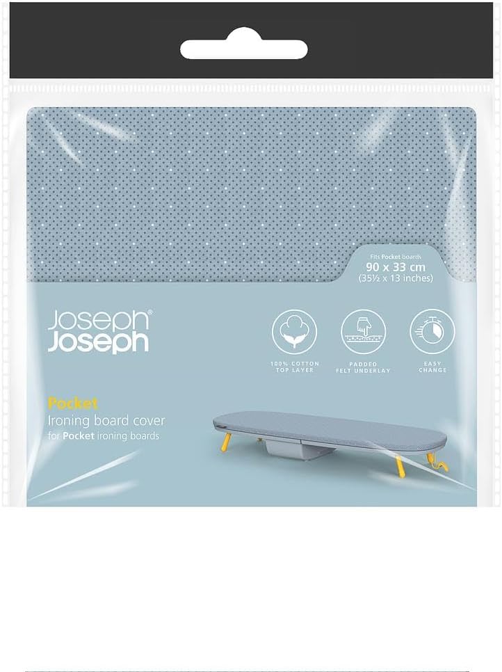 Joseph Joseph Pocket Folding Tabletop Ironing Board with Iron Holder and wall mount, Compact Space-Saving , Grey/Yellow