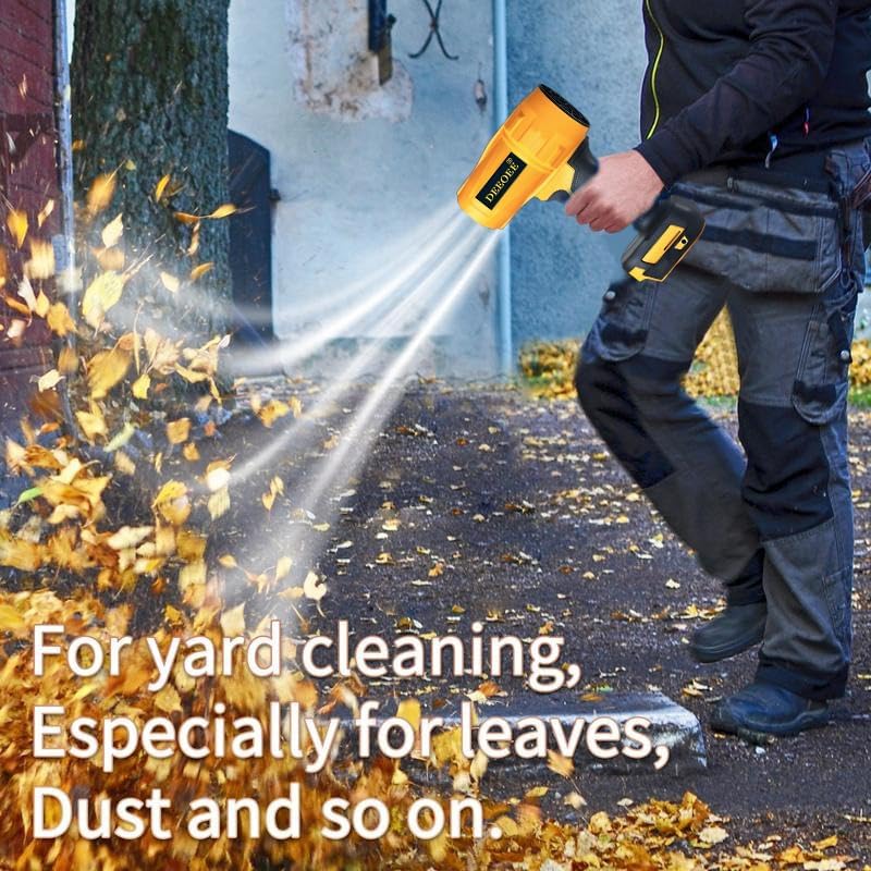DEEOEE Handheld Leaf Blower, Portable Battery Powered, Dimensions: 5.9 x 3.54 inches, Colors: Yellow and Black
