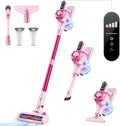 Trucozie Cordless Vacuum Cleaner, 8-in-1 Lightweight Stick Vacuum with 45mins Runtime, Powerful Suction, Rechargeable Cordless Vacuum for Carpet, Tile, Pet Hair, Hardwood Floors, Pink
