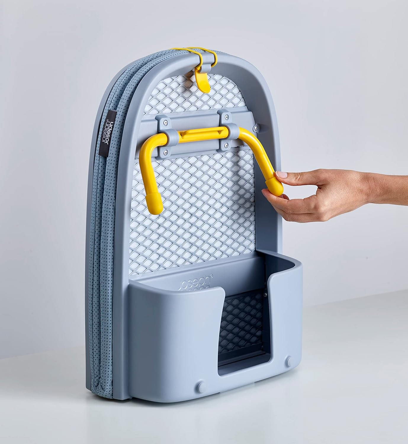 Joseph Joseph Pocket Folding Tabletop Ironing Board with Iron Holder and wall mount, Compact Space-Saving , Grey/Yellow