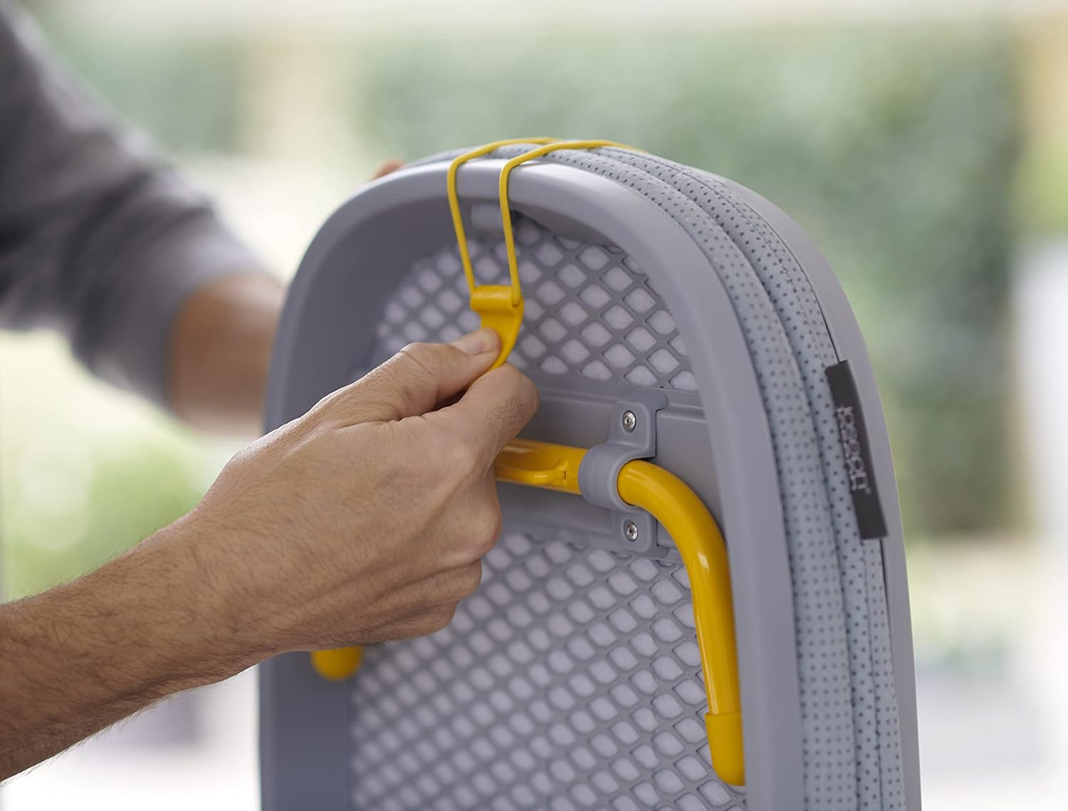Joseph Joseph Pocket Folding Tabletop Ironing Board with Iron Holder and wall mount, Compact Space-Saving , Grey/Yellow