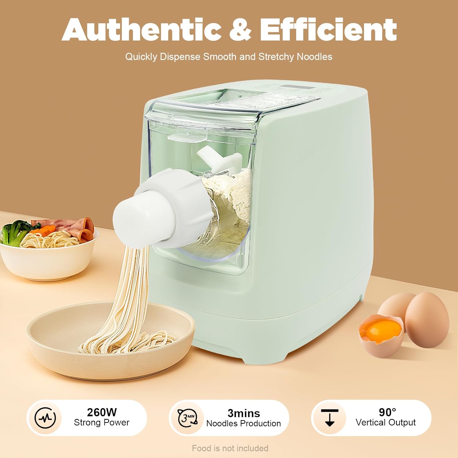 ⏰ LAST DAY 65% OFF 💥 Electric Pasta Maker,260W Household Automatic Pasta Maker Machine,Automatic Noodle Maker with 13 Noodle Shapes for Home Kitchen Use