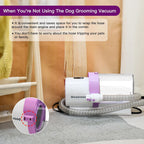 ⏰ LAST DAY 60% OFF 💥 Vacuum Kit, 2.5L Dust Cup Pet Grooming with Clippers for Dogs Cats Hair Shedding Brush at Home Purple