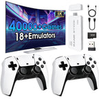 ⭐【Valentine's gift】TEFELE 2026New Wireless Retro Game Console Plug and Play 4K HD HDMI TV Game Stick 23 Simulators and Over 40,000 Games 2.4G with Dual 2.4G Wireless Controllers(128G)