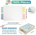 ⏰ LAST DAY 60% OFF 💥 1500 Pieces Rotating Plastic Puzzle Board with Drawers and Cover, 35"x27" Portable Spinning Jigsaw Puzzle Table for Adults, Upgraded Lazy Susan, Ideal Gift for Mum