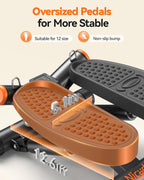 Niceday Steppers for Exercise, Stair Stepper with Resistance Bands, Mini Stepper with 300LBS Loading Capacity, Hydraulic Fitness Stepper with LCD Monitor