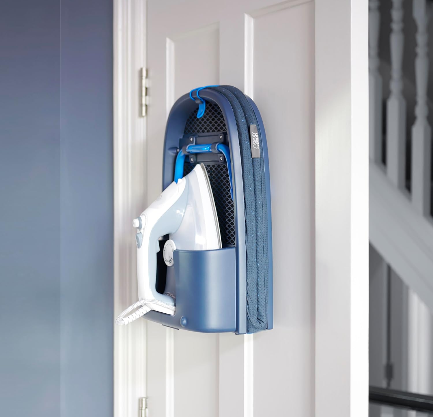 Joseph Joseph Pocket Folding Tabletop Ironing Board with Iron Holder and wall mount, Compact Space-Saving , Grey/Yellow