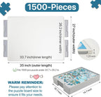 ⏰ LAST DAY 60% OFF 💥 1500 Pieces Rotating Plastic Puzzle Board with Drawers and Cover, 35"x27" Portable Spinning Jigsaw Puzzle Table for Adults, Upgraded Lazy Susan, Ideal Gift for Mum
