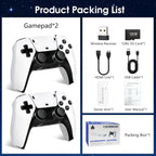 ⭐【Valentine's gift】TEFELE 2026New Wireless Retro Game Console Plug and Play 4K HD HDMI TV Game Stick 23 Simulators and Over 40,000 Games 2.4G with Dual 2.4G Wireless Controllers(128G)