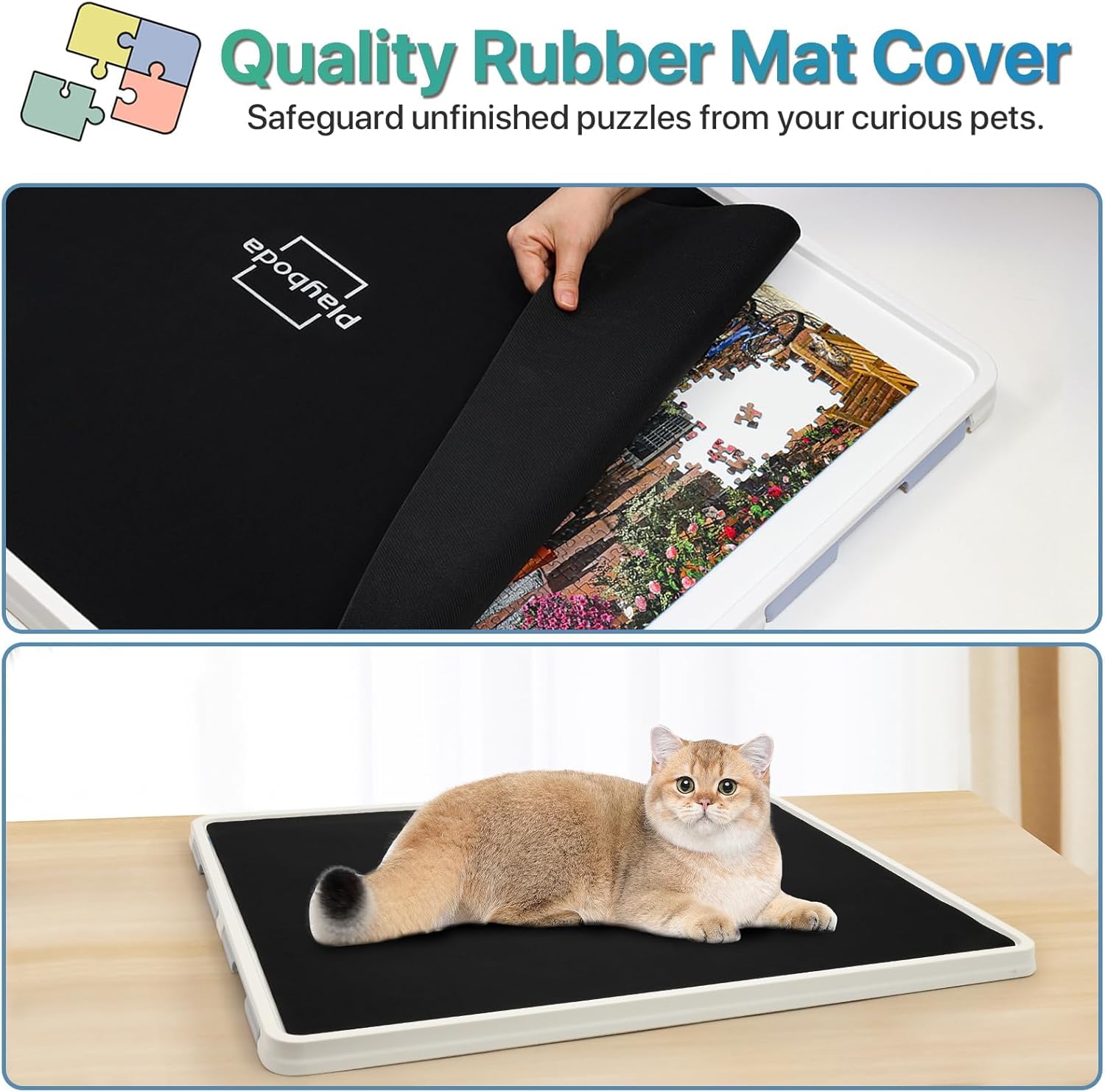 ⏰ LAST DAY 60% OFF 💥 1500 Pieces Rotating Plastic Puzzle Board with Drawers and Cover, 35"x27" Portable Spinning Jigsaw Puzzle Table for Adults, Upgraded Lazy Susan, Ideal Gift for Mum