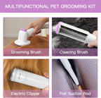 ⏰ LAST DAY 60% OFF 💥 Vacuum Kit, 2.5L Dust Cup Pet Grooming with Clippers for Dogs Cats Hair Shedding Brush at Home Purple