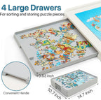 ⏰ LAST DAY 60% OFF 💥 1500 Pieces Rotating Plastic Puzzle Board with Drawers and Cover, 35"x27" Portable Spinning Jigsaw Puzzle Table for Adults, Upgraded Lazy Susan, Ideal Gift for Mum