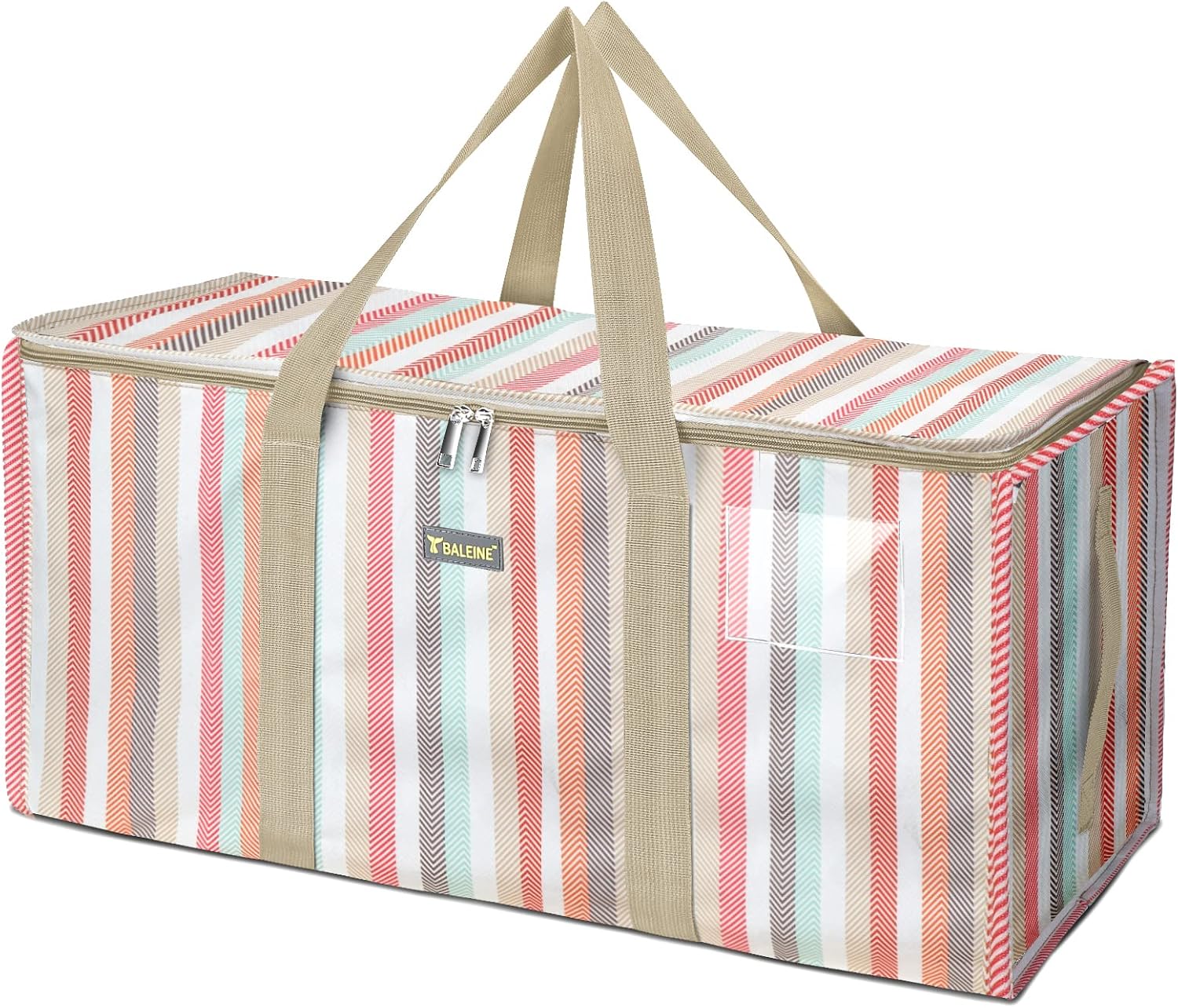 Extra Large Storage Tote with Zippers & Carrying Handles