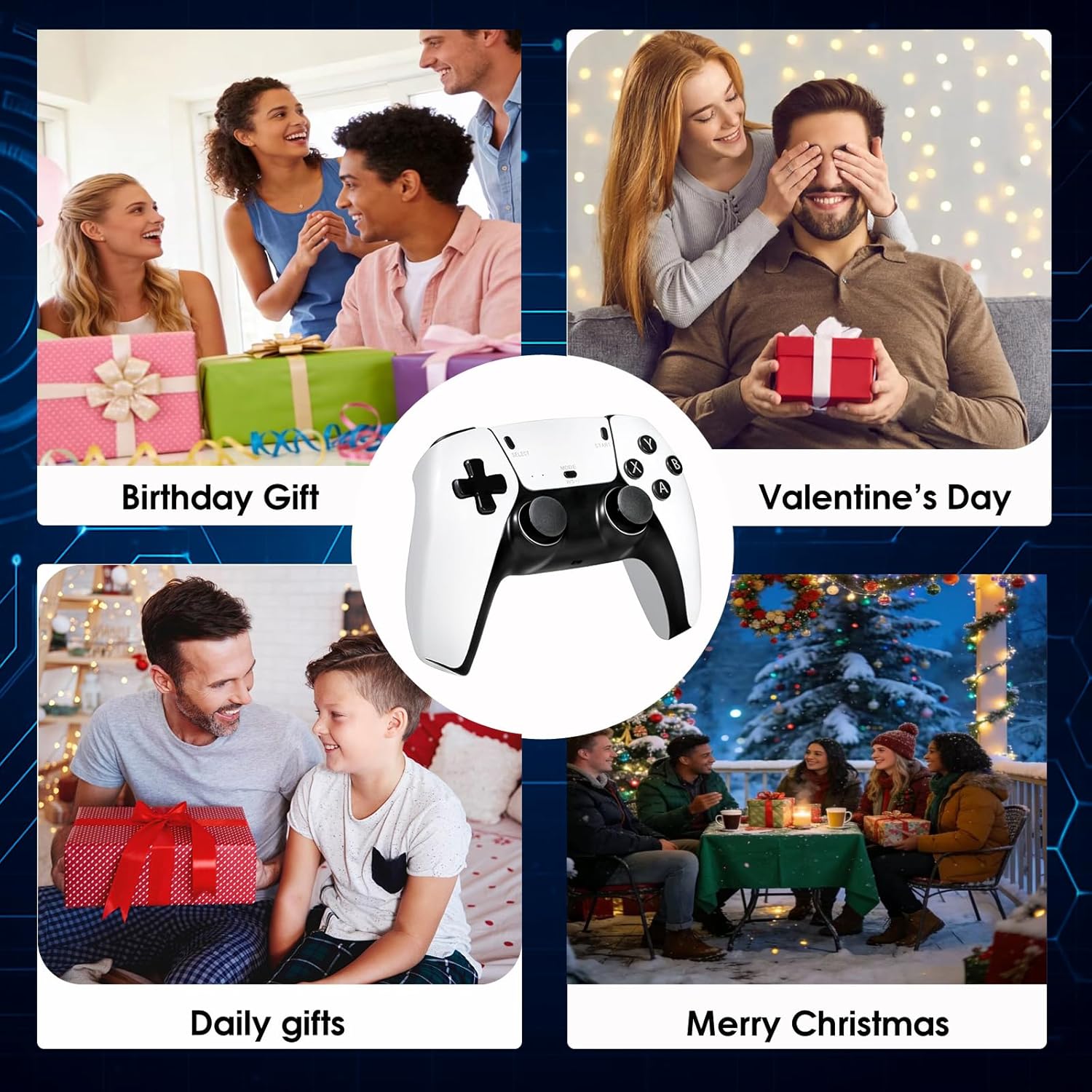 ⭐【Valentine's gift】TEFELE 2026New Wireless Retro Game Console Plug and Play 4K HD HDMI TV Game Stick 23 Simulators and Over 40,000 Games 2.4G with Dual 2.4G Wireless Controllers(128G)