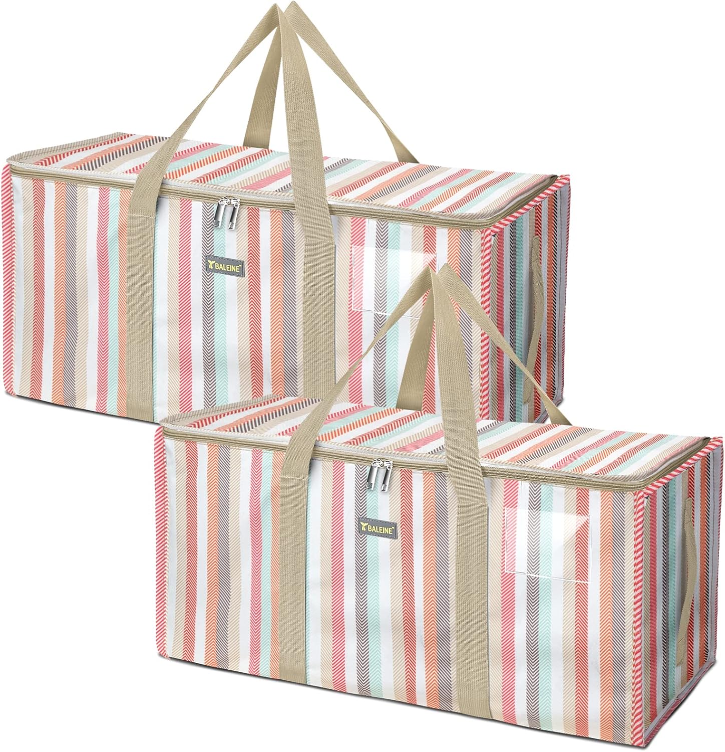 Extra Large Storage Tote with Zippers & Carrying Handles