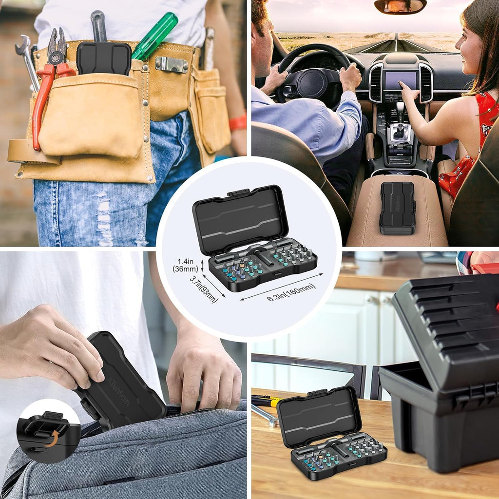 ⏰ LAST DAY 60% OFF 💥 SEESE 24 in 1 Magnetic Screwdriver Set,DIY Ratchet Screwdriver Set,Detachable Assembly T Handle,Portable Precision Repair Tool Kit for PC, Bicycle, Furniture, Electronics